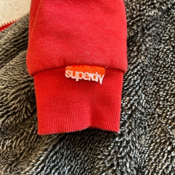 Superdry Orange Label Vintage Logo Borg Lined Zip Hoodie Size L - Picture 7 of 17